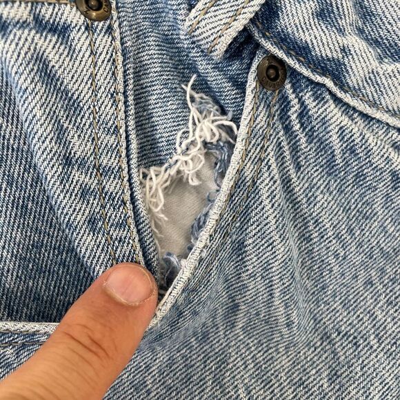 Z Cavaricci Jeans‎ Women 26 (Actual 24) Blue Acid Wash Rhinestone Button Fly VTG - Picture 7 of 16